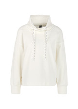 MARC CAIN SPORTS Off-White Chenille Sweater With Drawstring Neck | ZS 44.13 J70