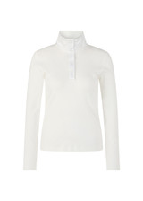 MARC CAIN SPORTS Off-White Ribbed Shirt With Shiny Collar | ZS 48.44 J55