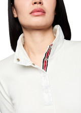 MARC CAIN SPORTS Off-White Ribbed Shirt With Shiny Collar | ZS 48.44 J55