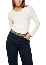 MARC CAIN SPORTS Bright Ecru Classic Plain Long-Sleeved Shirt | ZS 48.74 J50
