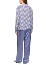 MARC CAIN COLLECTIONS Bluish Violet Airy Bow Blouse With Flounce | ZC 51.06 W16