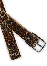 MARC CAIN SPORTS Milk Coffee Leather Belt With Leopard Print | ZS G1.05 L41