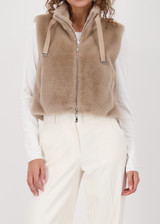 MONARI Brown Faux Fur Waistcoat | 808770