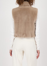 MONARI Brown Faux Fur Waistcoat | 808770