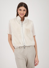 MONARI Beige Fur Waistcoat With Elasticated Waistband | 809132