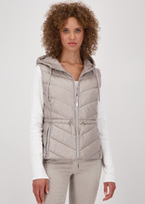 MONARI Brown Quilted Waistcoat With Hood | 809164