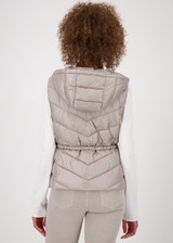 MONARI Brown Quilted Waistcoat With Hood | 809164