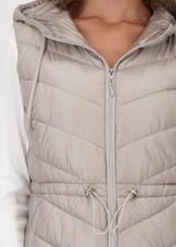 MONARI Brown Quilted Waistcoat With Hood | 809164