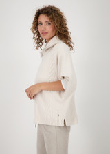 MONARI Beige Knitted Cape With Cable Pattern | 808984