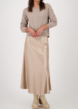 MONARI Brown Satin Skirt | 809026
