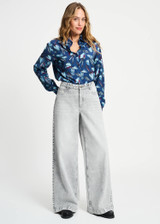POM AMSTERDAM Grey Jeans - Baggy Wide Leg Grey | SP9306