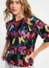 POM AMSTERDAM Multi Colour Top - Splashing Letters | SP9375