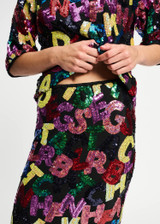 POM AMSTERDAM Multi Colour Skirt - Splashing Letters | SP9387