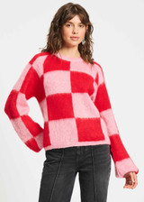 POM AMSTERDAM Red Pullover - Checks | SP9311