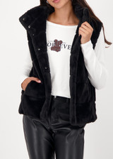 MONARI Black Fluffy Vest | 809280