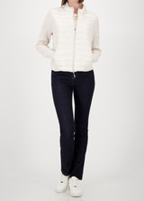 MONARI Beige Quilted Jacket With Knitted Sleeves | 809294