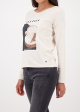 MONARI Beige Long Sleeve Shirt With Cappuccino Print | 809339