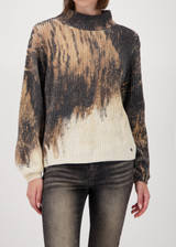 MONARI Brown Knitted Jumper With Gradient Print | 809457