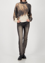 MONARI Brown Knitted Jumper With Gradient Print | 809457