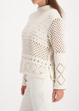 MONARI Beige Knitted Jumper With Ajour Pattern | 809498