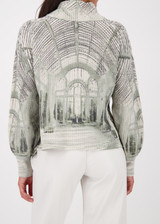 MONARI Green Knitted Sweater With Gallery Print | 809517