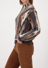 MONARI Gray Knitted Jumper With Tiger Pattern | 809689