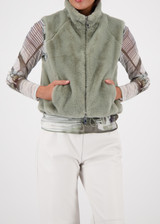 MONARI Green Faux Fur Vest | 809266