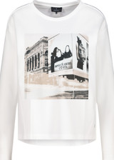MONARI White Long-Sleeve Shirt With City Print | 809380