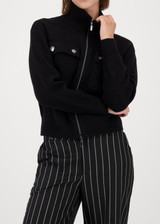 MONARI Black Cardigan With Flap Pockets | 809617