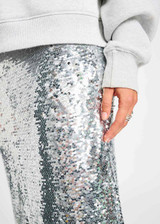 POM AMSTERDAM Grey Skirt - Sequins Silver | SP9296