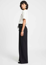 POM AMSTERDAM Black Pants - Noir Striped | SP9304