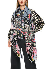 MARC CAIN SPORTS Black Scarf With Print | AS B4.07 Z13