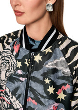 MARC CAIN SPORTS Black Blouson Jacket With Comic Print | AS 31.13 W23