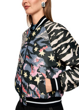 MARC CAIN SPORTS Black Blouson Jacket With Comic Print | AS 31.13 W23