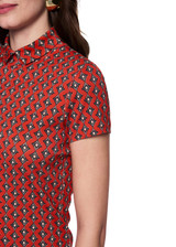 MARC CAIN COLLECTIONS Aurora Red Organic Cotton Shirt | AC 48.55 J11