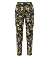 MARC CAIN Floral Print Pants With A Tailored Fit And Tapered Legs.