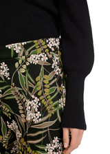 MARC CAIN Floral Print Pants With A Tailored Fit And Tapered Legs.