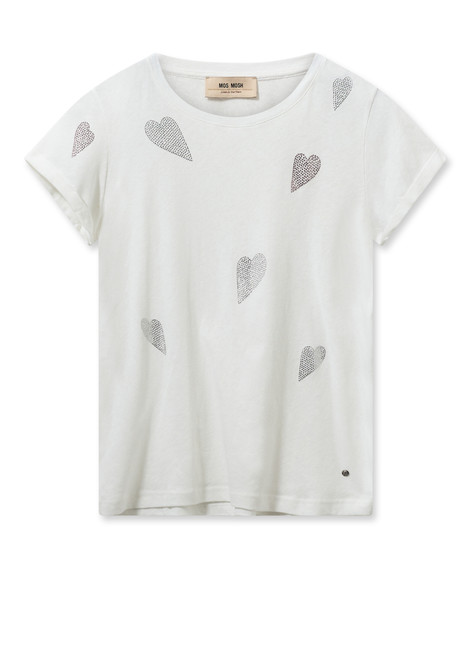 MOS MOSH White Mmlaura O-Ss Glam Tee | 160850