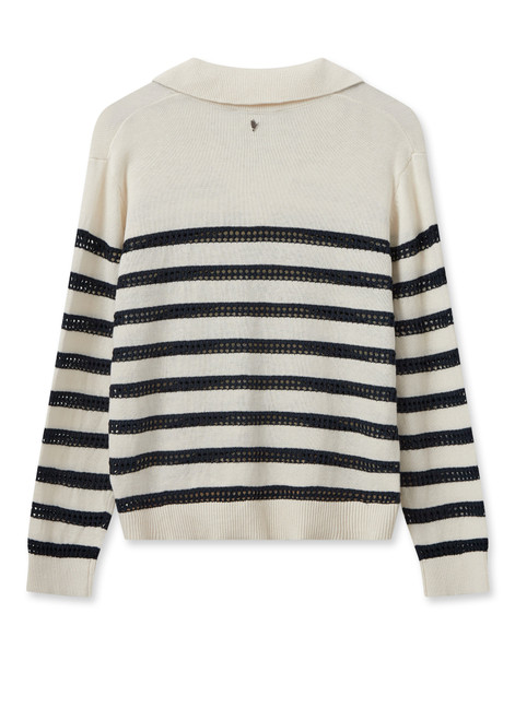 MOS MOSH Ecru Mmrora Stripe Knit | 158880 MOS MOSH Ecru Mmrora Stripe Knit | 158880