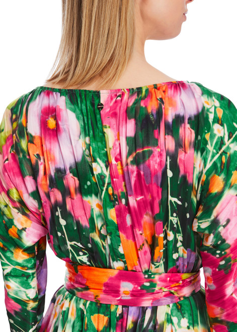MARC CAIN Deep Moss Floral Midi Dress