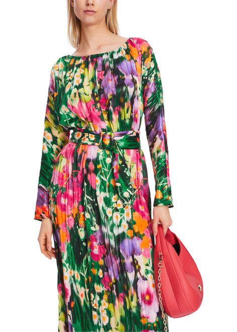 MARC CAIN Deep Moss Floral Midi Dress