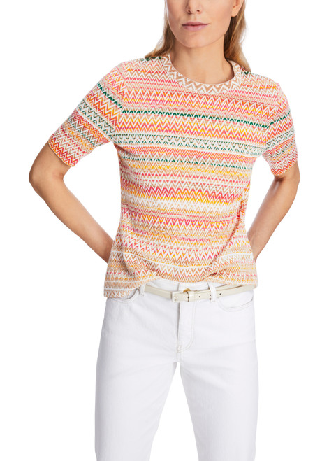 MARC CAIN Bright Toffee Knitted In Germany Cardigan