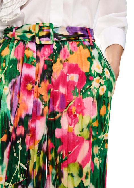 MARC CAIN Deep Moss Winnipeg Palazzo Floral Trousers