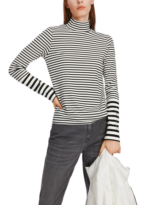 MARC CAIN White And Black Striped Long Sleeve