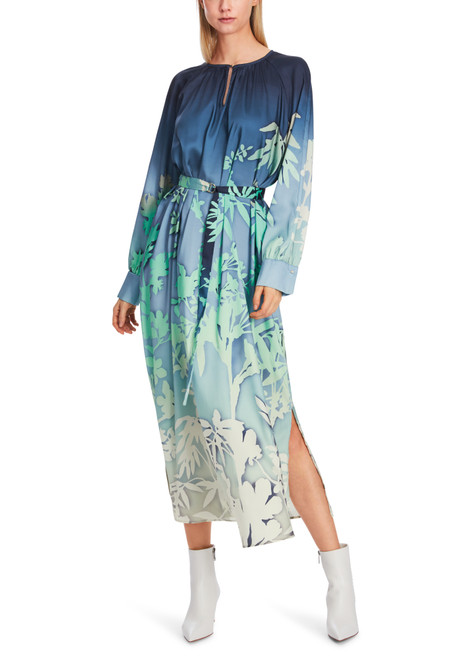 MARC CAIN Soft Malachite Maxi Dress With Floral Print | XC2107W23