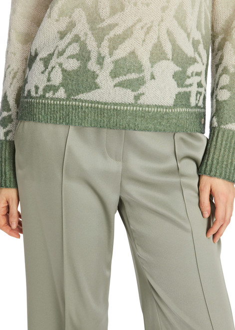 MARC CAIN Frozen Sage Floral Sweater - Knitted In Germany