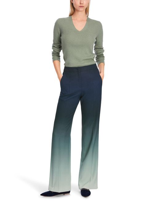 MARC CAIN Frozen Sage Faid Trousers With Colour Gradient