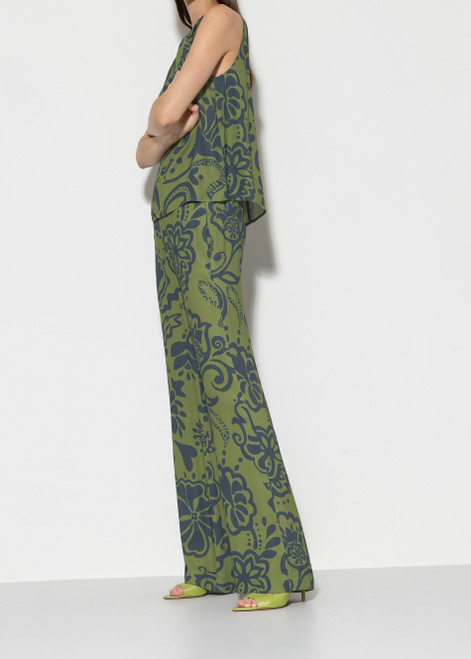 LUISA CERANO WIDE-LEG FLORAL PRINT PANTS