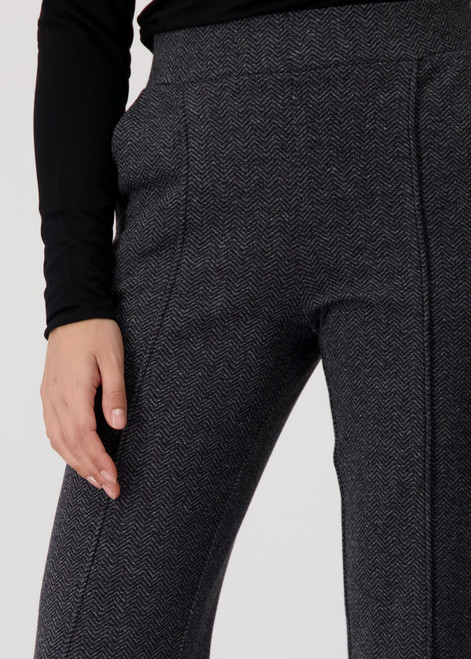 MONARI Black Pattern Wide-Leg Pants With Herringbone Pattern