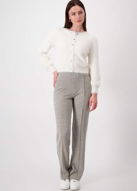 MONARI Sandshell Pattern Pants With Check Pattern